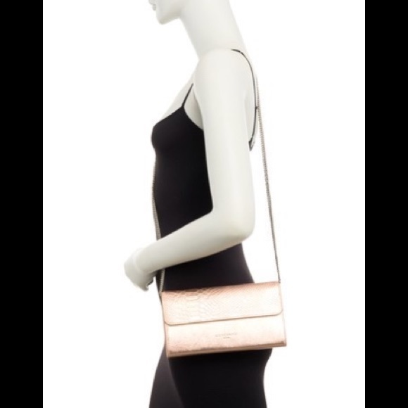 Maria Metallic Snake Embossed Leather Clutch - Picture 2 of 8